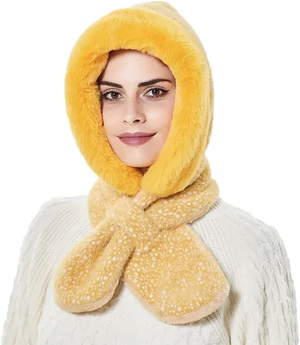 Miniatura 15 de Gorros de invierno para mujer, pasamontañas, bufanda, para clima frío, conjunto para mujer, gorro con capucha