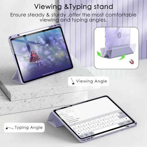 Miniatura 5 de Soke Funda para iPad Air de 13 pulgadas (M3 2025/M2 2024) con soporte para lápices, [Encendido/apagado automático + protección de la cámara] a