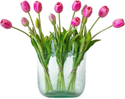 Miniatura 27 de DUYONE 15 flores de tulipanes artificiales, suave al tacto, realista, ramo de tulipanes de látex para el hogar, oficina, boda, fiesta, decoración