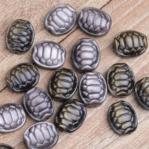 Miniatura 3 de 3 cuentas con colgante de concha de obsidiana de plata dorada de cristal natural tallado, curación