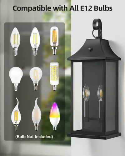 Miniatura 7 de RAYVO Luces de pared grandes de 21.5 pulgadas para exteriores del atardecer al amanecer, modernas lámparas exteriores de granja, aplique de porche