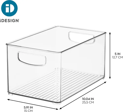 Miniatura 4 de iDesign - Contenedor apilable de plástico transparente, organizadores de cocina y almacenamiento para refrigerador y despensa Organizadores