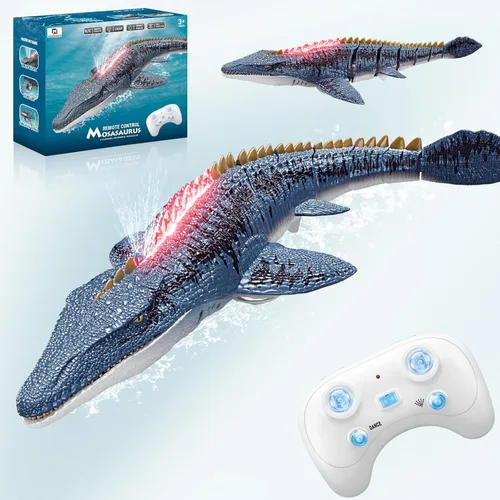 Miniatura 11 de Juguetes de dinosaurio de control remoto para niños robot electrónico de dinosaurio con luz LED y rugido 2.4Ghz simulación RC Velociraptor juguetes