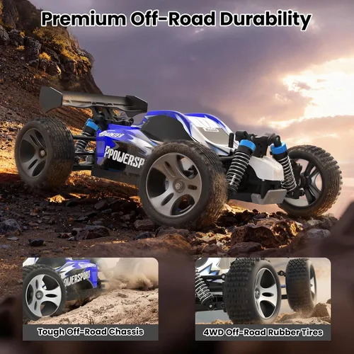 Miniatura 3 de SIMREX Coche RC 4WD a escala 1:18 Camión de control remoto todoterreno de alta velocidad de 40+MPH Transmisión totalmente metálica y chasis
