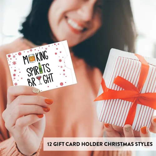 Miniatura 4 de Andaz Press Divertido surtido de portatarjetas de regalo de Navidad, 4.25 x 3 pulgadas para tarjetas de crédito de Papá Noel secreto, elefante