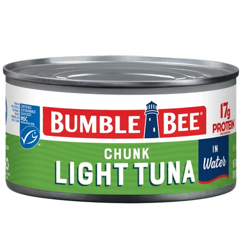Bumble Bee - Atún en trozos ligero en agua, lata de 340 g - Atún Skipjack capturado salvajemente - 17 g de proteína por porción - MSC Certificado de