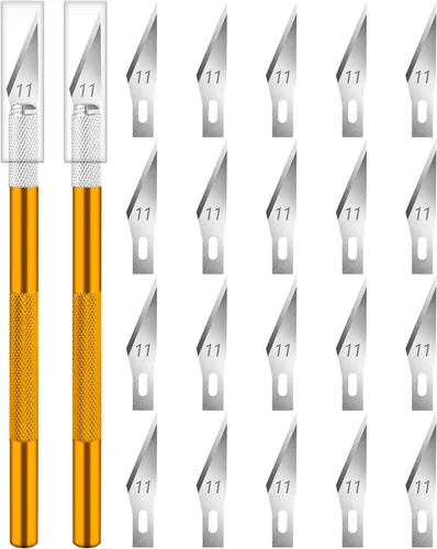 Miniatura 11 de DIYSELF Juego de cuchillos Exacto de 16 piezas, cuchillo de manualidades y kit de cuchillos de pasatiempo, cuchillo de precisión con estuche