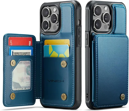 Miniatura 35 de Vinich Funda tipo cartera para iPhone 11 con tarjetero, bloqueo RFID, ranuras de crédito, función atril, a prueba de golpes, para iPhone 11 de 6.1