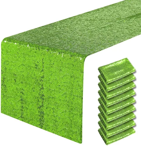 Miniatura 31 de Pufogu - Camino de mesa de lentejuelas brillantes de 12 x 72 pulgadas para fiestas de cumpleaños, decoración de bodas, despedidas de soltera