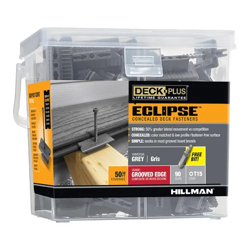 Miniatura 9 de Deck Plus Eclipse - Sujetadores ocultos, tornillos de cubierta, tornillos para madera, acero inoxidable, negro, paquete de 360
