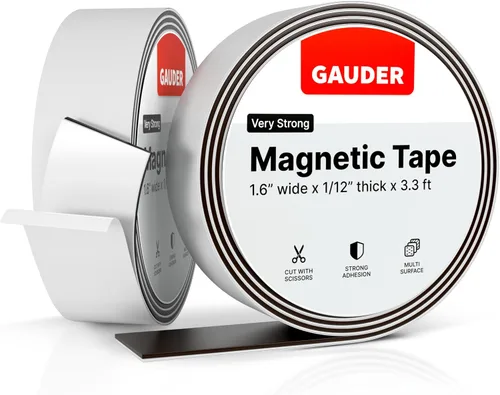 Miniatura 11 de GAUDER Cinta magnética autoadhesiva fuerte, tiras magnéticas adhesivas de espuma para superficies irregulares, rollo magnético de alta resistencia