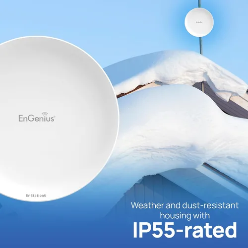 Miniatura 3 de EnGenius Wi-Fi 6 (802.11ax) 5GHz 1,200 Mbps, puente inalámbrico para exteriores 2x2, 26 dBm, antena direccional de alta ganancia de 19 dBi, carcasa