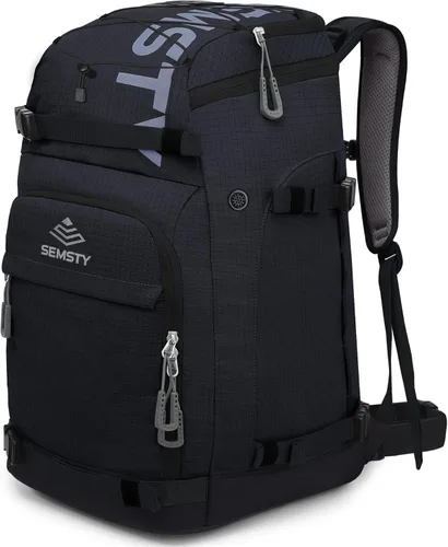 Miniatura 10 de Bolsa para botas de esquí, 55L/70L, impermeable, para esquí y snowboard, mochila de viaje para esquí, snowboard, casco de esquí, gafas, guantes