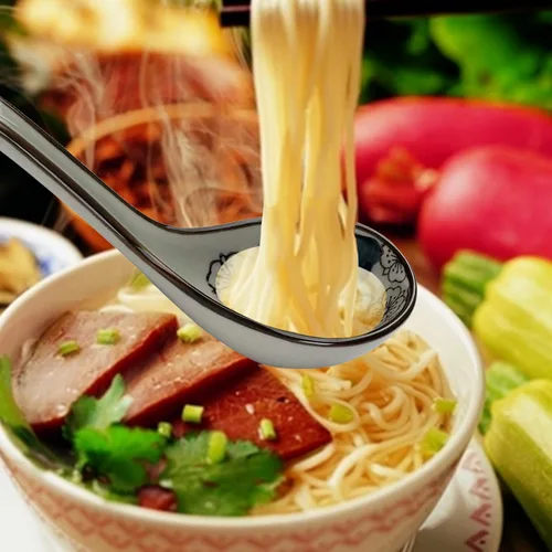 Miniatura 4 de 4 cucharas de sopa, cuchara de sopa de cerámica, juego de 4 cucharas de ramen japonesas, cuchara de sopa asiática, mango largo, perfecto