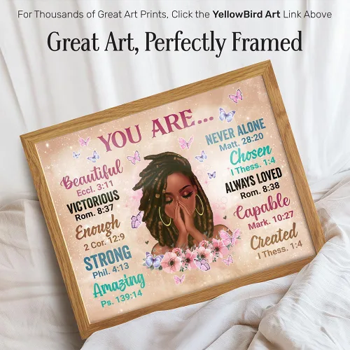 Miniatura 2 de Arte de Pared Afroamericano ENMARCADO - Regalos Cristianos para Mujeres, Mujeres Afroamericanas - Arte Negro de Inspiración - Escritura Espiritual