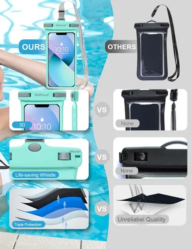 Miniatura 6 de Funda universal impermeable para teléfono con cordón para teléfono celular IP8X buceo al aire libre playa flotante bajo el agua hasta 7.0 pulgadas