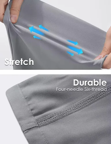 Miniatura 5 de Boladeci Pantalones de senderismo para hombre, ligeros, de secado rápido, cintura elástica con cordón y bolsillos con cremallera, pantalones