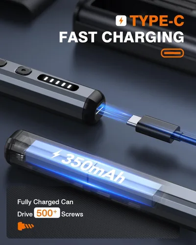 Miniatura 6 de JOREST Mini destornillador eléctrico, pequeño juego de destornilladores de precisión inalámbricos con 38 puntas magnéticas, 5 ajustes de torsión