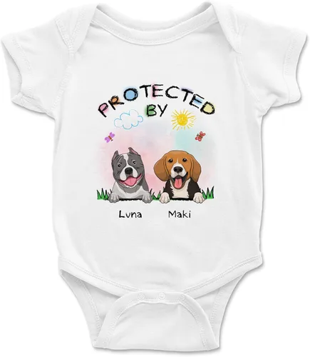Miniatura 11 de Gossby Enterizo personalizado para bebé niña niño – Regalo personalizado ropa de bebé con diseño de perro – 0-24 meses – 4