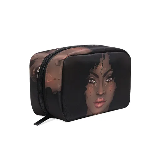Miniatura 6 de CiCily Bolsa de maquillaje de viaje portátil bolsa de cosméticos mujer afroamericana bolsa de aseo organizador estuche de accesorios, estuche