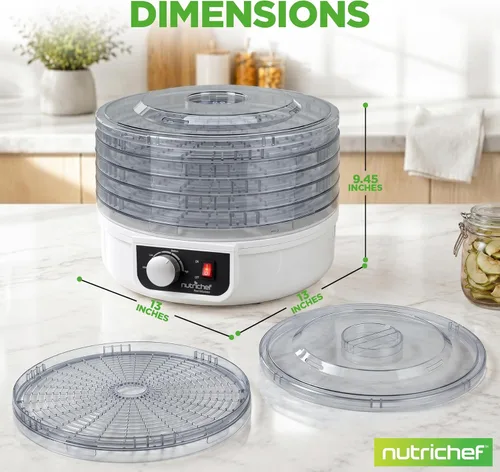 Miniatura 6 de NutriChef Máquina deshidratadora de alimentos Deshidrata carne seca de res, carnes, champiñones, frutas y verduras Ideal para uso en casa Milky