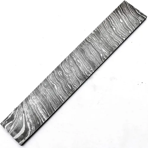 PAL 2000 KNIVES DAM-9000 Billet de Damasco para la fabricación de cuchillos - Patrón de tormenta de fuego de barra 12" x 2" x 0.197 in