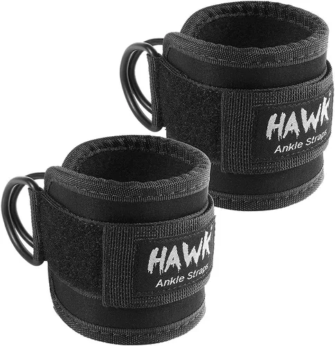 Hawk Sports Correas de tobillo para máquinas de cable para entrenamientos mejorados de glúteos, piernas y otros entrenamientos de la parte inferior