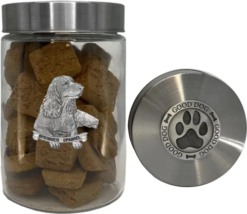 Miniatura 31 de Heritage Pewter Basset Hound Good Dog Treat Jar – Tarro de golosinas de 34 onzas con tapa hermética a rosca Regalo para propietarios de Basset