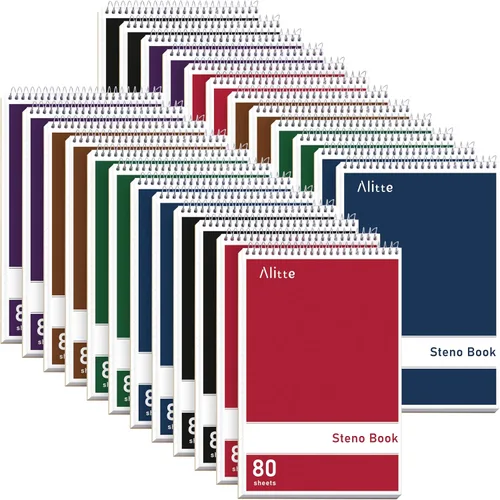 Miniatura 7 de Alitte Steno Pads Spiral 6x9-12 Pack - Gregg Ruled, perfecto para el trabajo, la escuela y el hogar, páginas fáciles de arrancar, papel blanco, sin