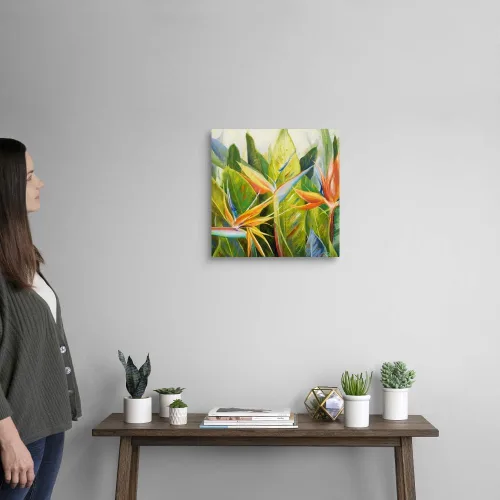 Miniatura 2 de Lienzo decorativo para pared, diseño floral de pájaro del paraíso I