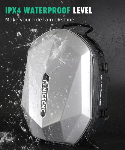 Miniatura 5 de NICECNC Mochila para casco de motocicleta, Negro & gris, Grande, Equitación