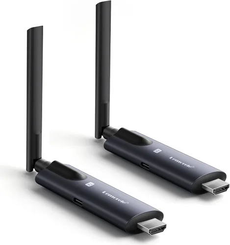 Miniatura 12 de Lemorele Transmisor y receptor HDMI inalámbrico, aleación de aluminio gris oscuro, 5 GHz hasta 656 pies, 1080P 60Hz, Plug and Play con monitor