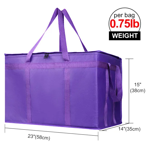 Miniatura 55 de Bodaon Paquete de 10 bolsas aisladas para entrega de alimentos para comidas calientes y frías, bolsas térmicas y enfriadoras, bolsa aislante de Negro