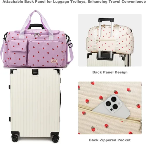Miniatura 235 de Pequeña bolsa de gimnasio para mujer, bolsa de viaje con compartimento para zapatos