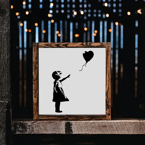 Miniatura 7 de Banksy Balloon Girl - Lienzo artístico, plantilla de graffiti