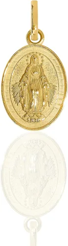 Miniatura 2 de forme di Lucchetta - pequeño dije colgante de medalla milagrosa de oro de 14 K - Fina joyería católica italiana - Dije para collar de la Bendita