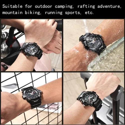 Miniatura 4 de PASNEW Boys Watch Alarm Analog Digital Dual Time Watch Outdoors Sports Casual Kids Wrist Watches,50M Waterproof Watches