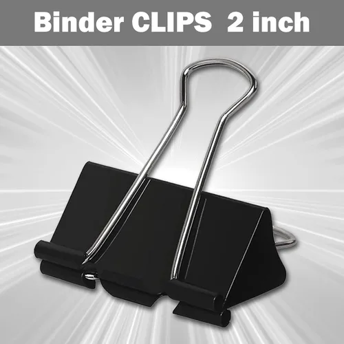 Miniatura 5 de Paquete de 48 clips de carpeta extra grandes de 2 pulgadas, clips de papel jumbo, abrazaderas de papel grandes, clips de carpeta de tamaño grande