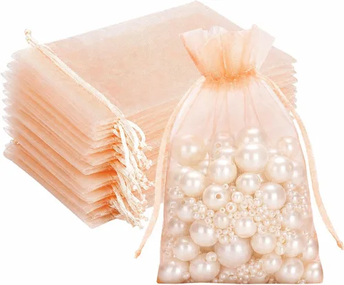 Miniatura 12 de G2PLUS Bolsas de organza moradas de 4 x 6 pulgadas, 100 bolsas de organza con cordón, bolsas de malla transparente para joyas, bolsa de regalo