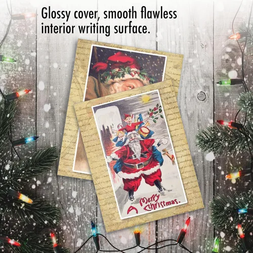 Miniatura 5 de The Best Card Company - Caja de 10 tarjetas de Navidad en blanco - Surtido de Papá Noel, adornos y tarjetas navideñas con sobres (4 x 5.12 pulgadas)