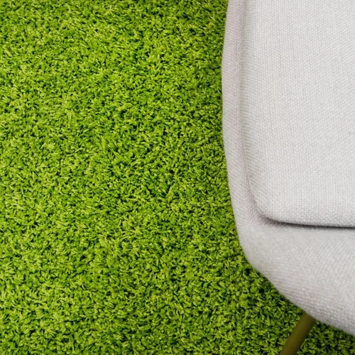 Miniatura 5 de Unique Loom Colección Solid Shag - Alfombra de área (1.60 m de diámetro, redonda, color verde hierba)