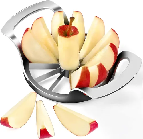 AUBENR Rebanador de Manzana Extra Grande de 4.72 Pulgadas con 12 Cuchillas - Cortador de Manzana Profesional de Servicio Pesado - Herramienta