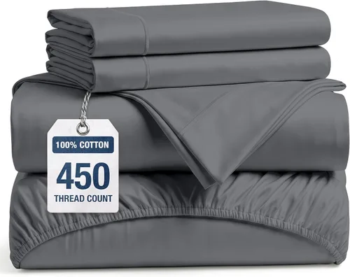 Miniatura 26 de LANE LINEN - Sábanas tamaño Split King para cama ajustable, 450 hilos, 100% algodón, 2 sábanas bajeras individuales XL, con bolsillo profundo