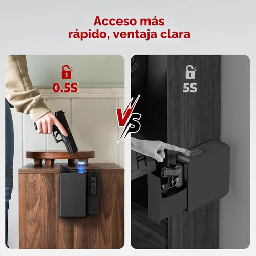 Miniatura 7 de ONNAIS Caja fuerte biométrica para pistola – Caja fuerte para auto y pistola de noche para pistola con bloqueo de gatillo de huellas dactilares