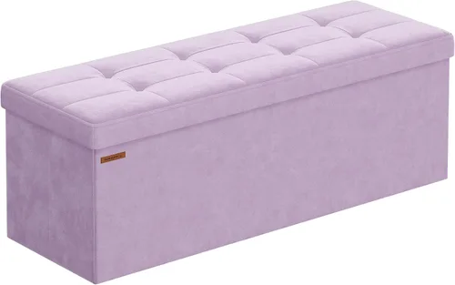Miniatura 12 de SONGMICS Mazie Collection - Banco otomano de almacenamiento, reposapiés plegable, 15 x 43 x 15 pulgadas, banco de extremo de cama, baúl