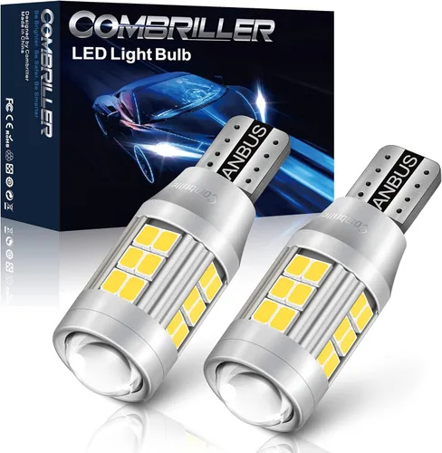 Miniatura 8 de Combriller 194 foco LED blanco 6000K súper brillante 168 2825 W5W T10 con cubierta protectora y diseño hueco, focos LED de repuesto para domo, mapa