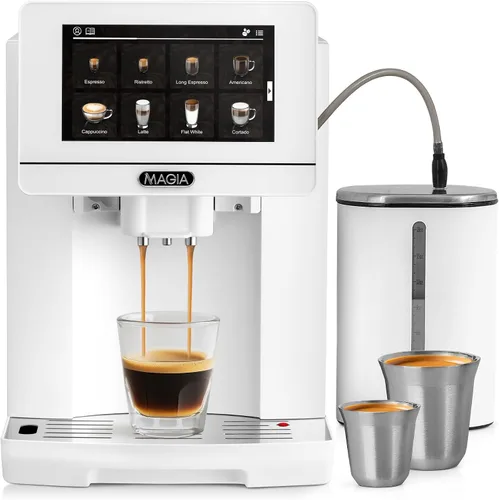 Miniatura 10 de Zulay Kitchen Magia - Máquina automática de café expreso, clásica, cobre negro, cafetera súper automática con molinillo integrado, varita de vapor