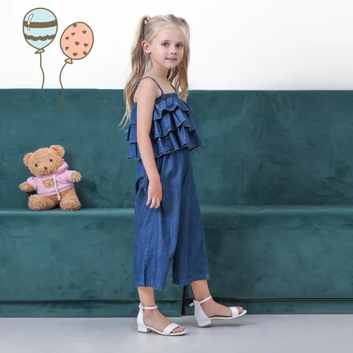 Miniatura 48 de Athlefit Sandalias para niñas, puntera abierta, correa en el tobillo, tacones bajos, zapatos de vestir para niñas pequeñas y grandes