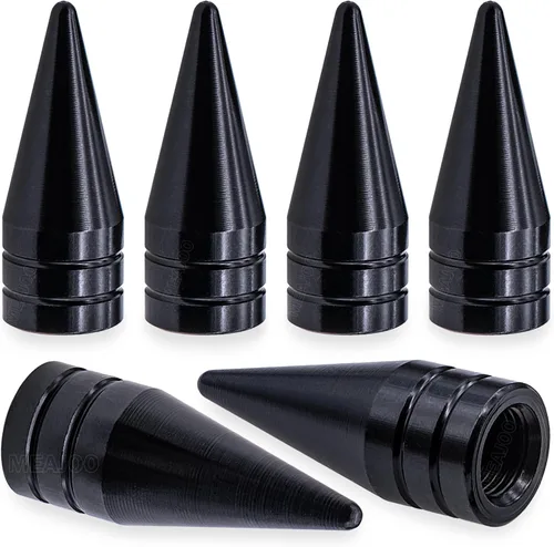 Miniatura 28 de 4 piezas de tapas de válvula de rueda con forma de punta, válvula de rueda de aleación de aluminio con punta, universal para automóviles, SUV
