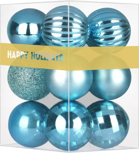 Miniatura 149 de Bolas de Navidad Grandes de 3.2" en Azul Bebé - Adornos para Árbol de Navidad, Bolas Colgantes Inastillables para Cumpleaños, Halloween, Boda